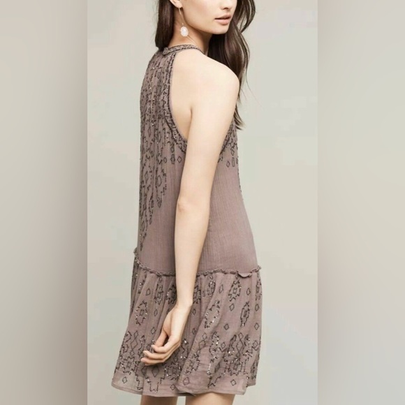 Anthropologie love Sam beaded sequin halter dress - Picture 10 of 11